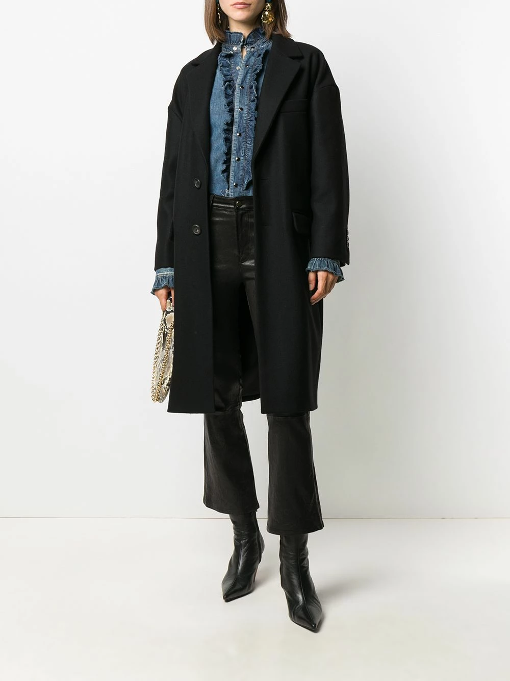 Dsquared2 Prix Compétitif Manteau droit ajusté manteaux à simple boutonnage femme 4 Dsquared2 manteau droit ajusté