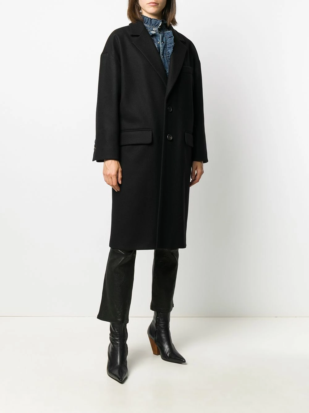 Dsquared2 Prix Compétitif Manteau droit ajusté manteaux à simple boutonnage femme 5 Dsquared2 manteau droit ajusté