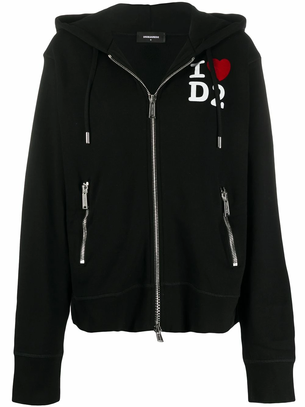 Dsquared2 Réduction Sweat zippé à capuche à logo imprimé hoodies femme 3 Dsquared2 sweat zippé à capuche à logo imprimé