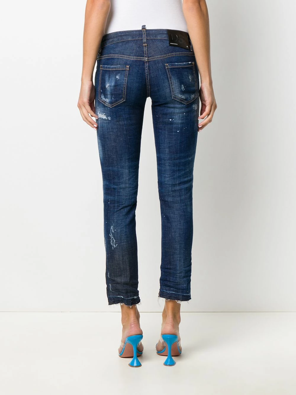 Dsquared2 Prix De Rêve Jean crop à effet usé jeans courts femme 6 Dsquared2 jean crop à effet usé