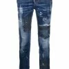 Dsquared2 jean crop à effet usé