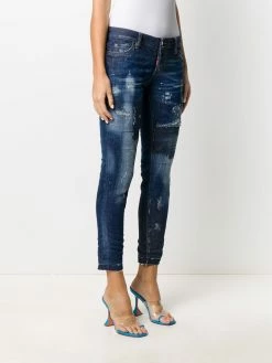 Dsquared2 Prix De Rêve Jean crop à effet usé jeans courts femme 11 Dsquared2 jean crop à effet usé