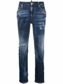 Dsquared2 jean slim à effet usé