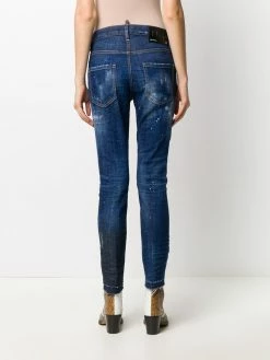 Dsquared2 jean skinny à effet usé