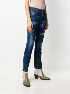 Dsquared2 jean skinny à effet usé