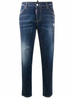 Dsquared2 jean skinny crop à clous