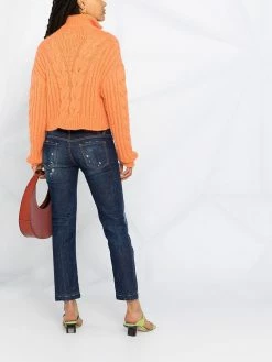 Dsquared2 jean crop à effet usé