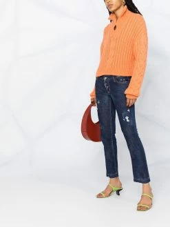 Dsquared2 jean crop à effet usé