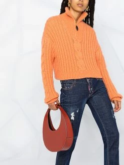 Dsquared2 jean crop à effet usé