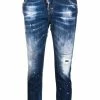 Dsquared2 jean crop à effet usé