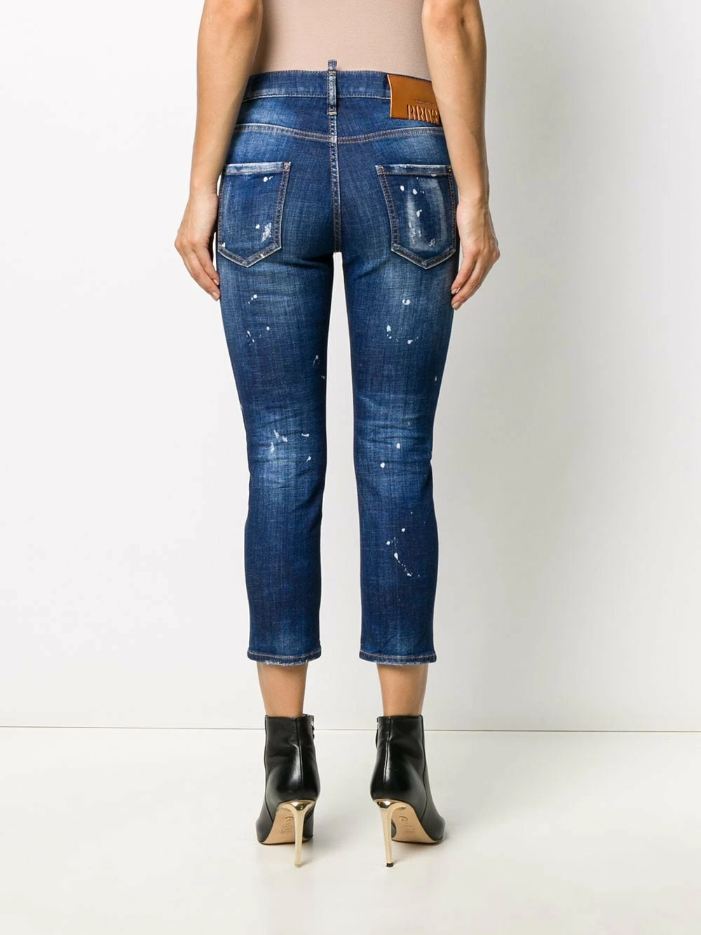 Prix Acceptable Dsquared2 Jean crop à effet usé jeans courts femme 6 Dsquared2 jean crop à effet usé