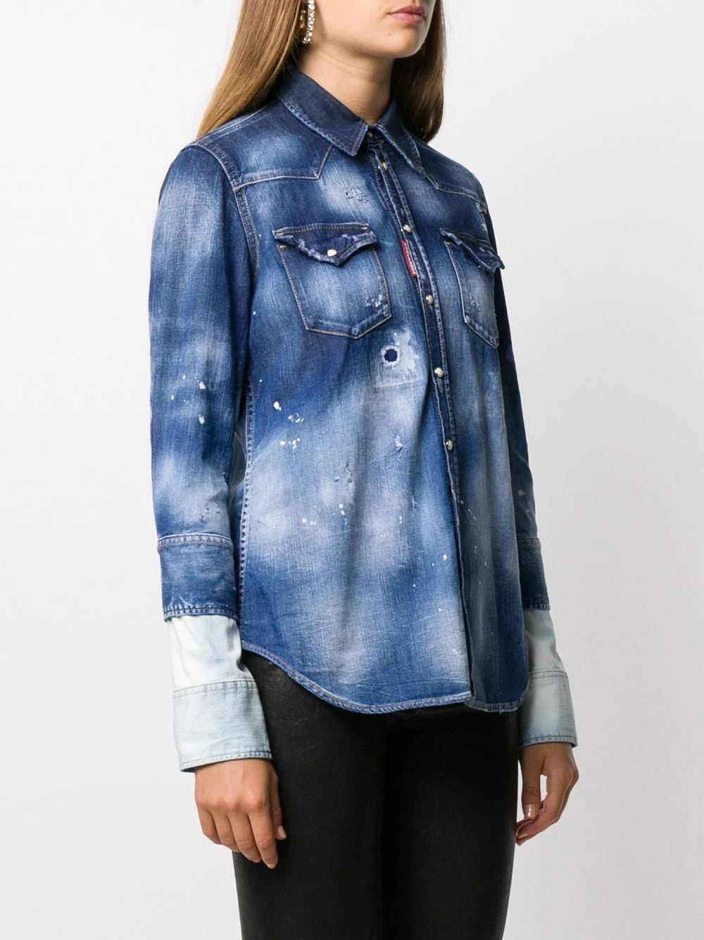 Prix Acceptable Dsquared2 Veste en jean à effet délavé vestes en jean femme 5 Dsquared2 veste en jean à effet délavé