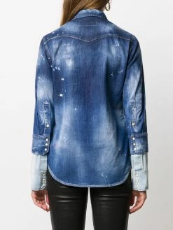 Prix Acceptable Dsquared2 Veste en jean à effet délavé vestes en jean femme 10 Dsquared2 veste en jean à effet délavé