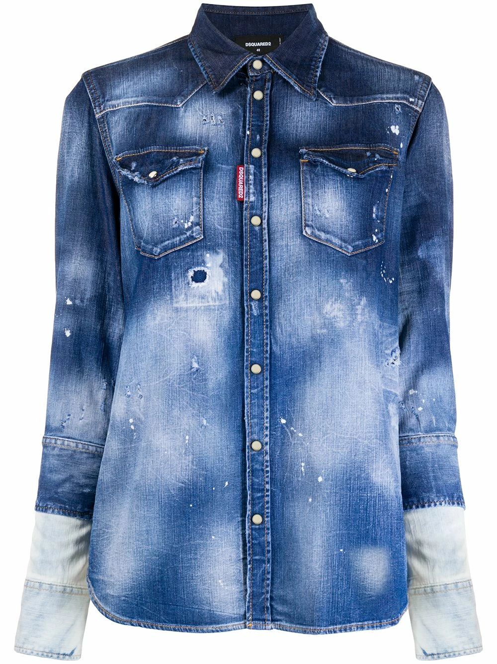 Prix Acceptable Dsquared2 Veste en jean à effet délavé vestes en jean femme 3 Dsquared2 veste en jean à effet délavé