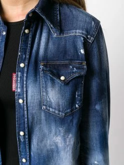 Prix Acceptable Dsquared2 Veste en jean à effet délavé vestes en jean femme 11 Dsquared2 veste en jean à effet délavé