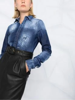 Dsquared2 short à effet usé délavé