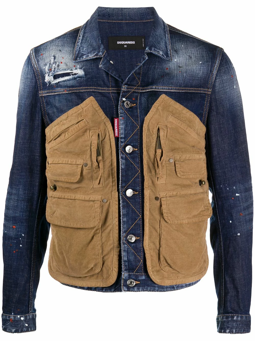 Dsquared2 Veste à poches multiples Pas Cher vestes en jean homme 3 Dsquared2 veste à poches multiples