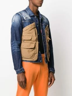Dsquared2 Veste à poches multiples Pas Cher vestes en jean homme 9 Dsquared2 veste à poches multiples