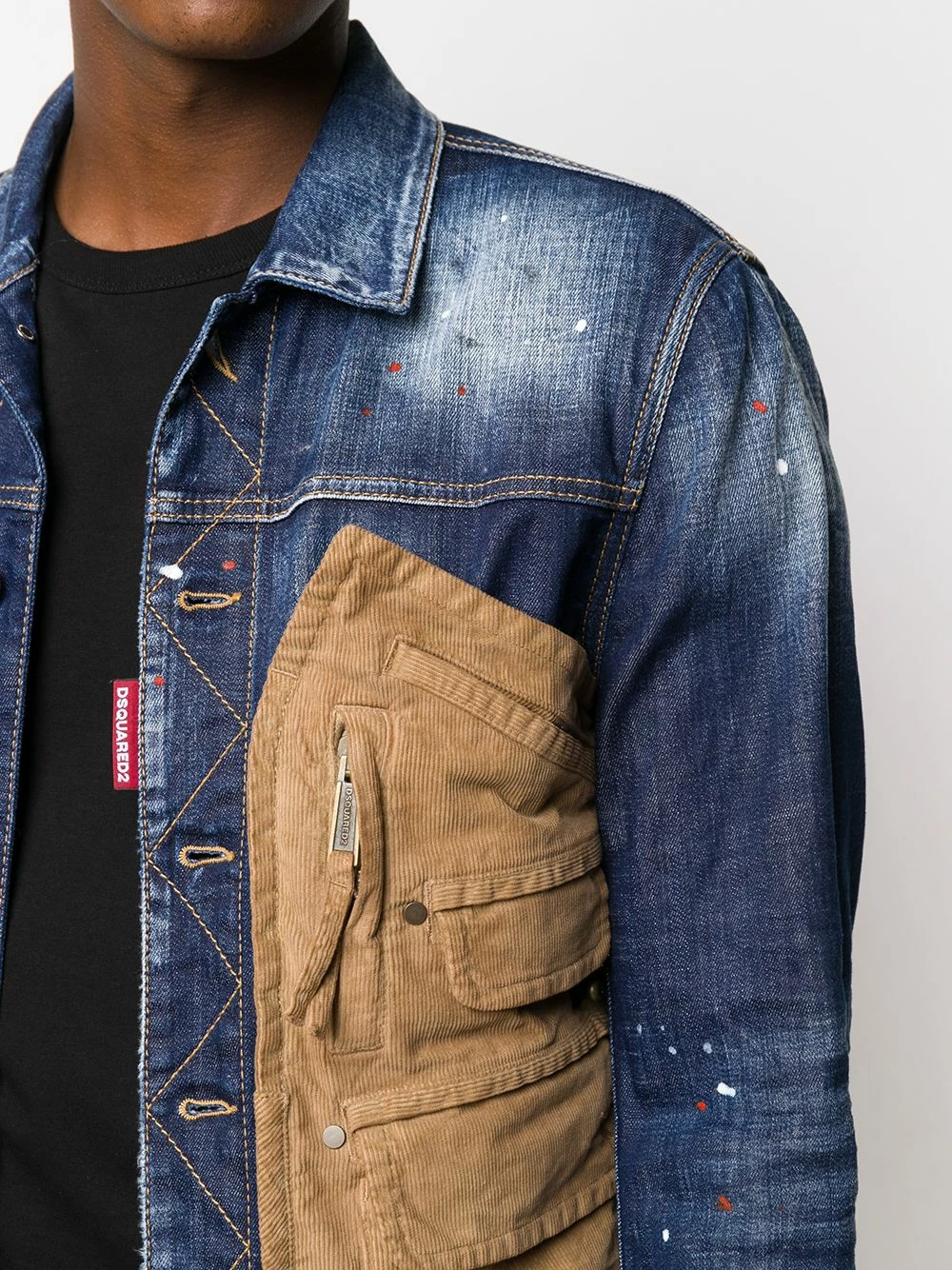 Dsquared2 Veste à poches multiples Pas Cher vestes en jean homme 7 Dsquared2 veste à poches multiples