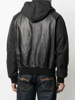 Dsquared2 veste bomber en cuir à capuche