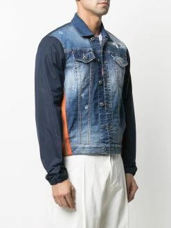 Dsquared2 Qualité Garantie Veste en jean à manches contrastantes vestes en jean homme 9 Dsquared2 veste en jean à manches contrastantes