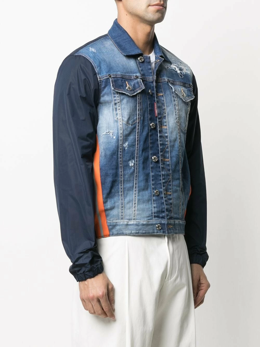 Dsquared2 Qualité Garantie Veste en jean à manches contrastantes vestes en jean homme 5 Dsquared2 veste en jean à manches contrastantes