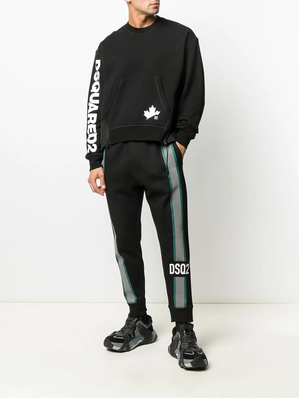 Dsquared2 Rabais Pantalon de jogging à empiècements contrastants pantalons de survêtement homme 4 Dsquared2 pantalon de jogging à empiècements contrastants