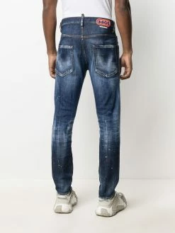 Dsquared2 jean droit à effet usé
