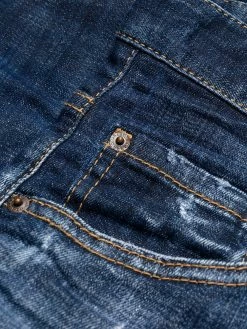 Dsquared2 jean droit à effet usé