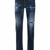 Dsquared2 jean droit à effet usé