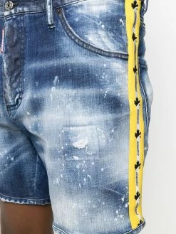 Dsquared2 short en jean à bande logo