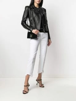 Dsquared2 veste de moto à empiècements matelassés