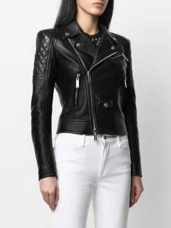 Dsquared2 veste de moto à empiècements matelassés