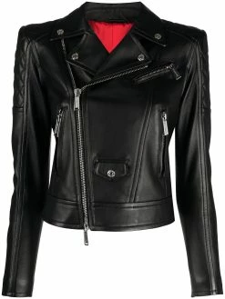 Dsquared2 veste de moto à empiècements matelassés