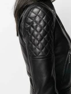 Dsquared2 veste de moto à empiècements matelassés