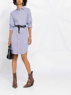 Dsquared2 robe-chemise à fines rayures