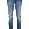 Dsquared2 Prix Discount Jean droit à effet usé jeans droits femme 1 Dsquared2 jean droit à effet usé