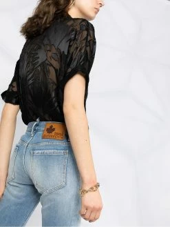 Dsquared2 jean droit à effet délavé