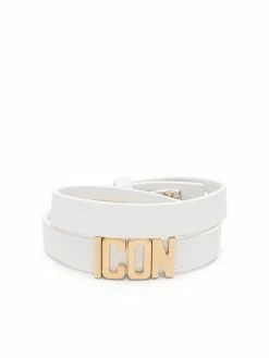 Dsquared2 bracelet en cuir Icon à design multi-tours