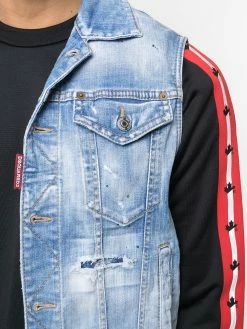 Dsquared2 gilet en jean à effet délavé