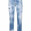 Dsquared2 jean droit à effet usé