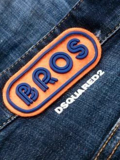 Dsquared2 jean droit à effet usé