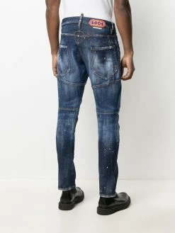 Dsquared2 jean droit à effet usé