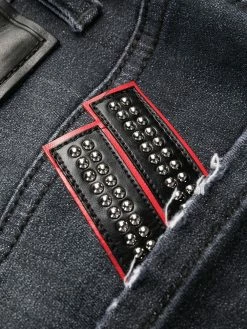 Dsquared2 jean droit à effet usé