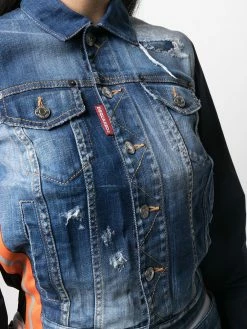 Dsquared2 veste en jean crop à manches contrastantes