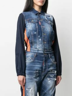 Dsquared2 veste en jean crop à manches contrastantes