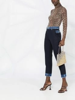 Dsquared2 pantalon court à fines rayures