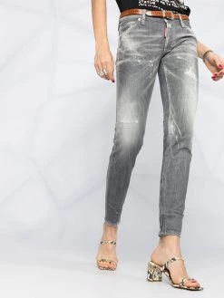Dsquared2 jean skinny à effet usé