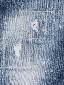 Dsquared2 jean droit à effet usé