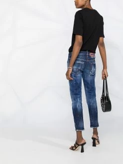 Dsquared2 jean court à effet usé